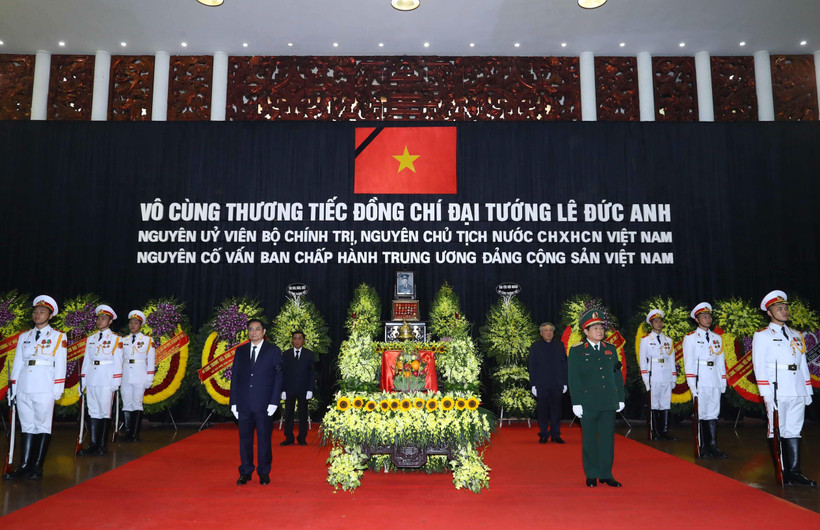 Quang cảnh Lễ truy điệu nguyên Chủ tịch nước, Đại tướng Lê Đức Anh. (Ảnh: Thống Nhất/TTXVN)