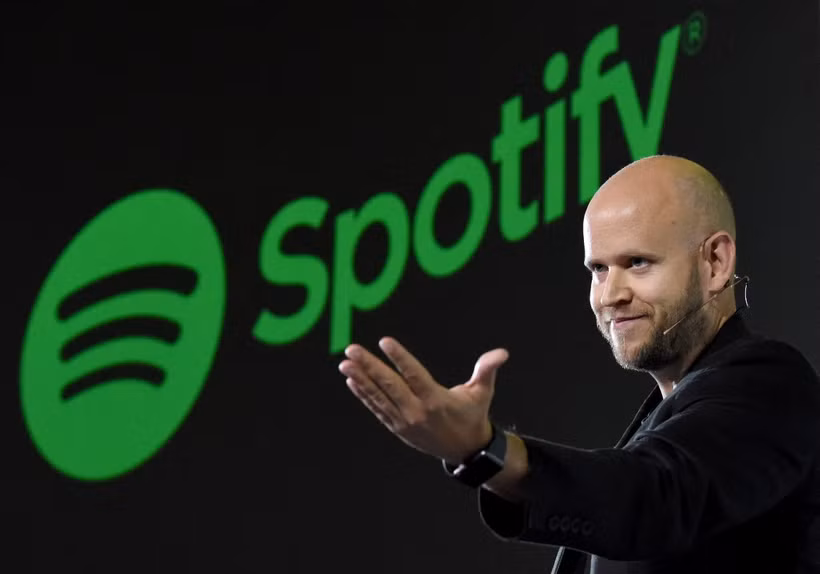 Giám đốc Điều hành của ứng dụng nghe nhạc trực tuyến Spotify, Daniel Ek tại một cuộc họp báo ở Tokyo (Nhật Bản). (Ảnh: AFP/TTXVN)