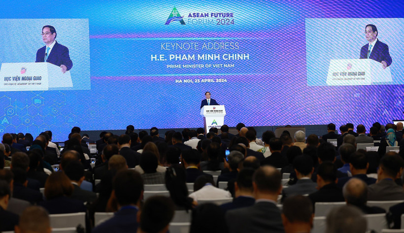 Thủ tướng Phạm Minh Chính phát biểu tại Diễn đàn Tương lai ASEAN 2024. (Ảnh: Dương Giang/TTXVN)