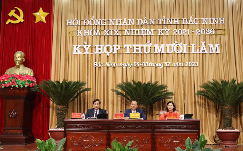 Đoàn Chủ tịch tại Kỳ họp. (Ảnh: Thái Hùng/TTXVN)