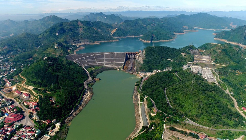 Toàn cảnh công trình thủy điện Hoà Bình. (Nguồn: TTXVN phát)