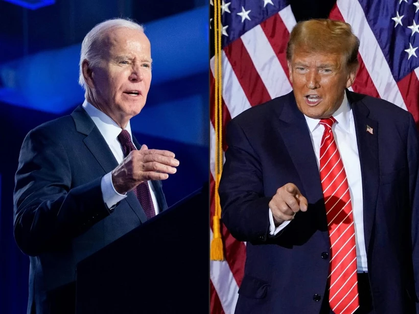 Tổng thống Mỹ Joe Biden (trái) và cựu Tổng thống Donald Trump. (Ảnh: AFP/TTXVN)