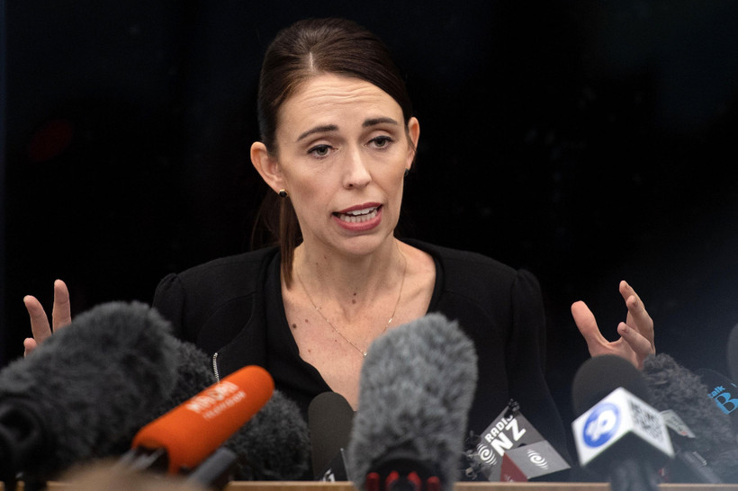 Thủ tướng New Zealand Jacinda Ardern phát biểu tại cuộc họp báo ở Christchurch ngày 20/3. (Nguồn: AFP/TTXVN)