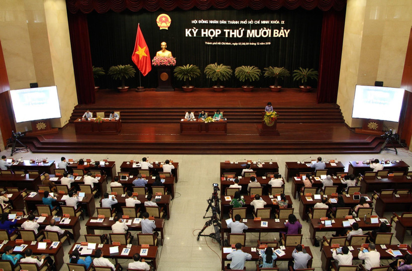 Bế mạc Kỳ họp thứ 17, Hội đồng Nhân dân Thành phố Hồ Chí Minh khóa IX. (Ảnh: Hứa Chung/TTXVN)
