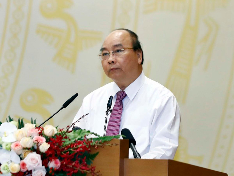 Thủ tướng Chính phủ Nguyễn Xuân Phúc chủ trì Hội nghị trực tuyến Chính phủ với các địa phương ngày 4/7. (Ảnh: TTXVN)