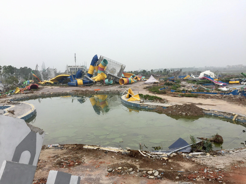 Toàn cảnh khu vực Công viên nước Thanh hà sau khi bị cưỡng chế. (Ảnh: Nguyễn Thắng/TTXVN)