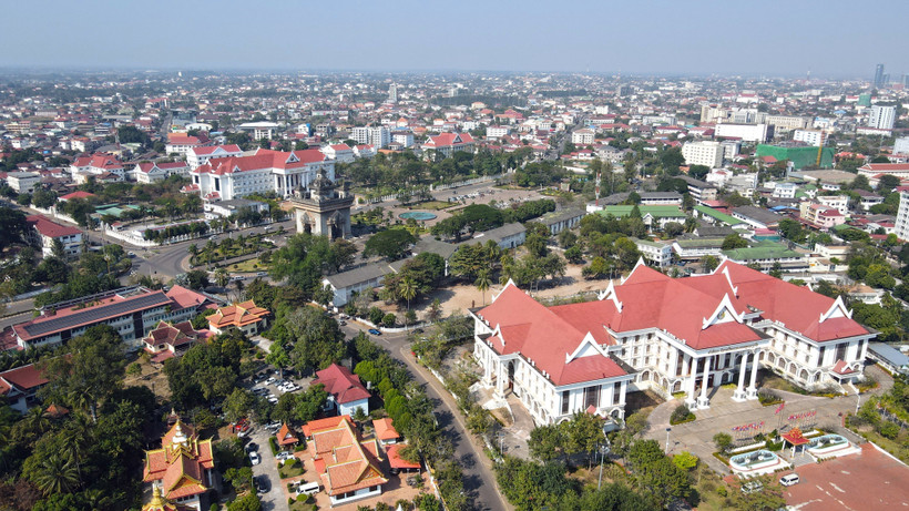Toàn cảnh Thủ đô Vientiane của Lào. (Ảnh: Đỗ Bá Thành/TTXVN)