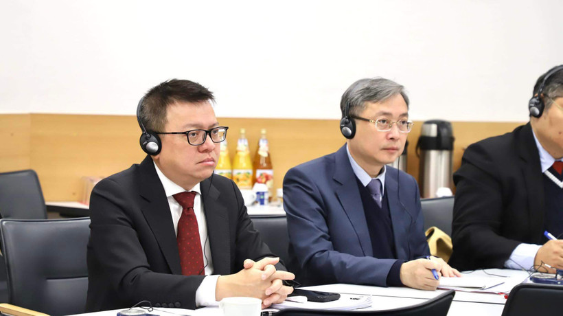 Ông Lê Quốc Minh, Ủy viên Trung ương Đảng, Phó Trưởng Ban Tuyên giáo Trung ương, Tổng Biên tập Báo Nhân dân, Chủ tịch Hội Nhà báo Việt Nam dự Đối thoại Chính sách lần thứ 4 giữa Đảng Cộng sản Việt Nam và Đảng Cánh tả Đức. (Ảnh: TTXVN phát)