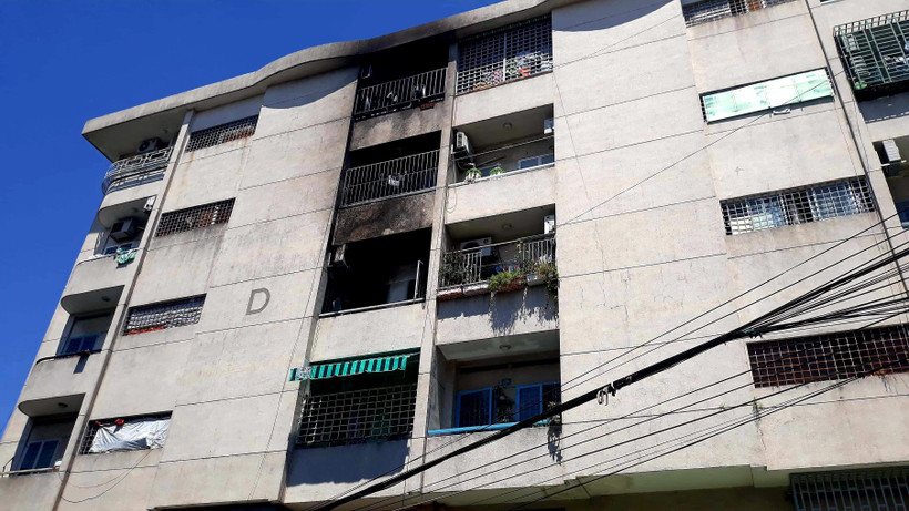 Hiện trường một vụ cháy ở chung cư. Ảnh minh họa. (Ảnh: Thành Chung/TTXVN)