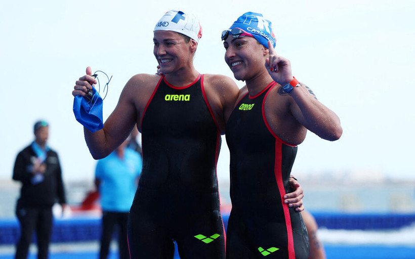 Caroline Jouisse (trái) đã theo dõi "chu kỳ" của mình và cung cấp thông tin cho các huấn luyện viên của cô nhằm hoạch định chiến lược săn huy chương. (Nguồn: Reuters/Le Parisien)