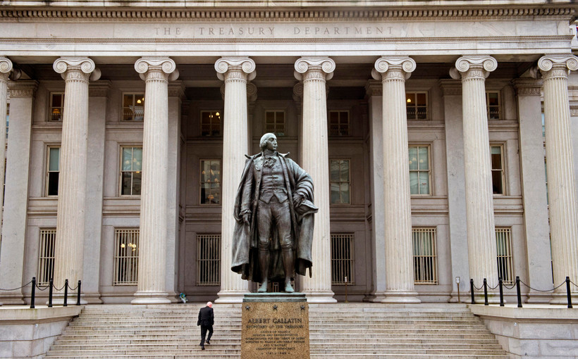 Trong ảnh: Trụ sở Bộ Tài chính Mỹ tại Washington, DC. Ảnh: AFP/ TTXVN