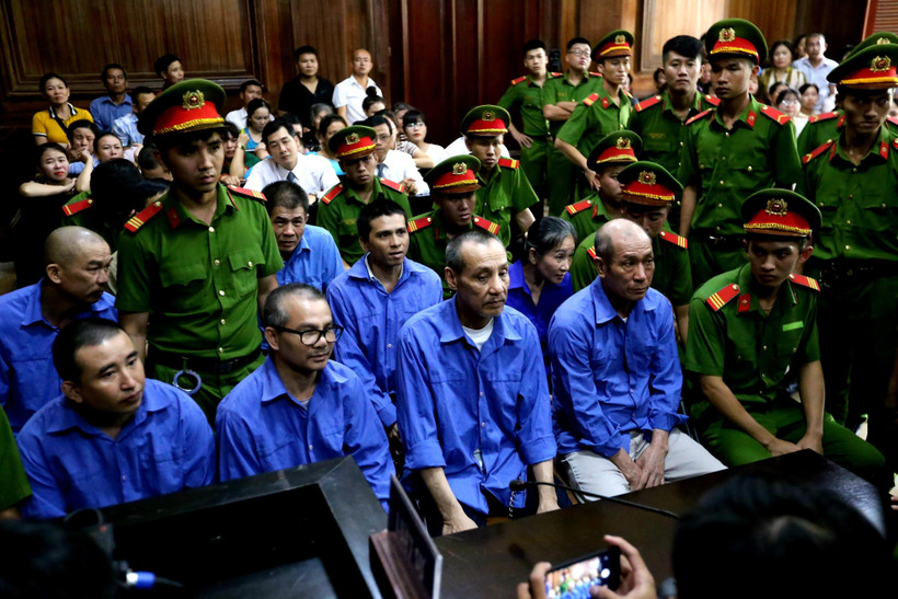 Các bị cáo tại phiên tòa ngày 7/10/2019. (Ảnh: Thành Chung/TTXVN)