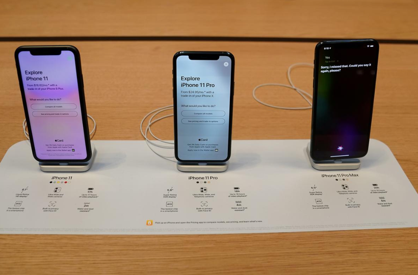 Ba mẫu iPhone 11, 11 Pro và 11 Pro Max của Apple. (Nguồn: Reuters)