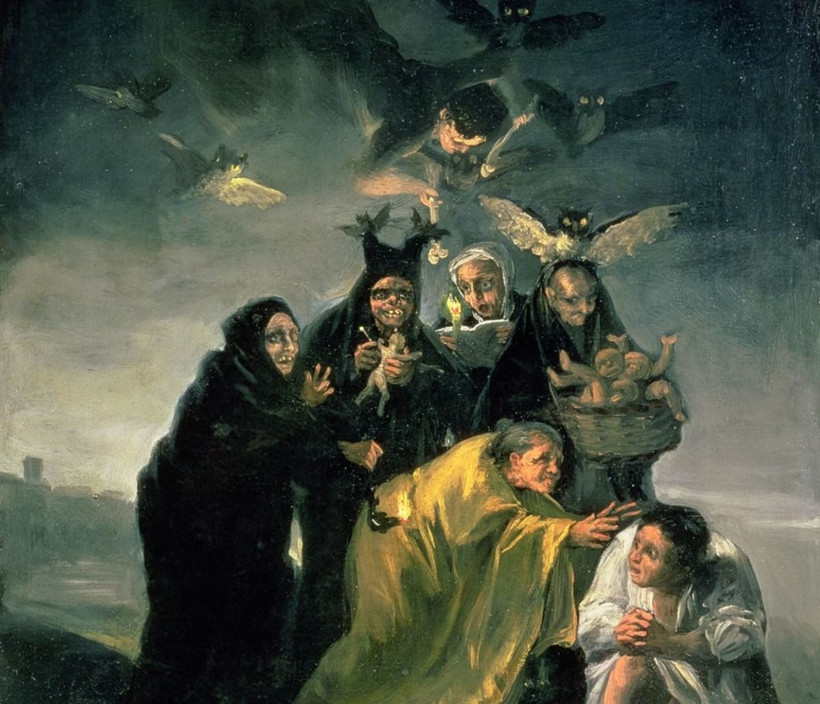 Bức tranh The Witch's Sabbath của Francisco Goya vào thế kỷ 18 là một ví dụ về cách nỗi sợ hãi của xã hội về ma thuật và sự huyền bí ảnh hưởng đến các câu chuyện và tín ngưỡng văn hóa thời bấy giờ. (Nguồn: Bridgeman Images/National Geographic)