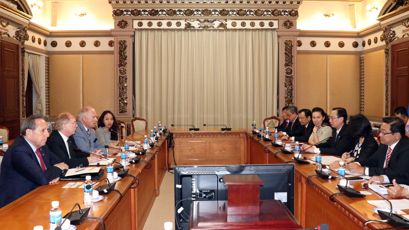 Quang cảnh buổi tiếp. (Ảnh: Xuân Khu/TTXVN)