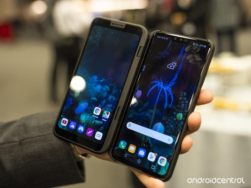 Mẫu điện thoại màn hình kép LG V50S. (Nguồn: Android Central)