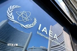 Biểu tượng Cơ quan Năng lượng Nguyên tử Quốc tế (IAEA). (Ảnh: IRNA/TTXVN)