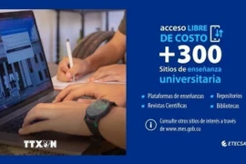 Thông báo của Công ty Viễn thông Cuba (Etecsa). (Ảnh: TTXVN phát)