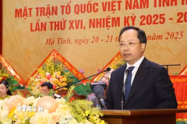 Bí thư Tỉnh ủy Hà Tĩnh Nguyễn Duy Lâm phát biểu chỉ đạo tại Đại hội. (Ảnh: Hoàng Ngà)