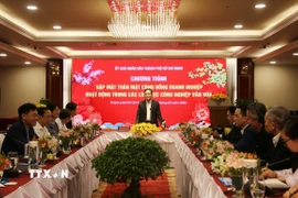 Quang cảnh buổi gặp mặt. (Ảnh: Thu HƯơng/TTXVN)