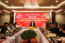 Quang cảnh buổi gặp mặt. (Ảnh: Thu HƯơng/TTXVN)