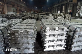 Nhôm thành phẩm trong phân xưởng sản xuất của một tập đoàn ở Cáp Nhĩ Tân, tỉnh Hắc Long Giang, Trung Quốc. (Ảnh: THX/TTXVN)