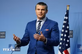 Bộ trưởng Chiến tranh Mỹ Pete Hegseth. (Ảnh: THX/TTXVN)