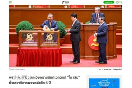 Báo Thairath của Thái Lan đưa tin về Đại hội đại biểu toàn quốc lần thứ XIV của Đảng Cộng sản Việt Nam diễn ra từ ngày 19-23/1/2026. (Ảnh: TTXVN phát)