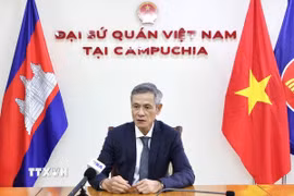 Đại sứ Nguyễn Minh Vũ trả lời phỏng vấn phóng viên TTXVN. (Ảnh: Quang Anh/TTXVN)