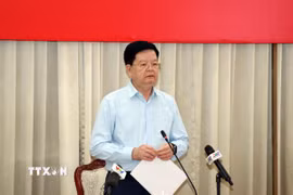Phó Thủ tướng Chính phủ Mai Văn Chính phát biểu tại buổi làm việc. (Ảnh: Tiến Lực/TTXVN)
