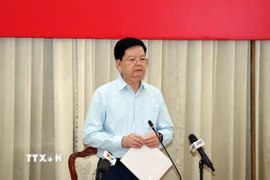 Phó Thủ tướng Chính phủ Mai Văn Chính phát biểu tại buổi làm việc. (Ảnh: Tiến Lực/TTXVN)