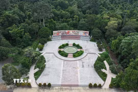 Di tích lịch sử Quốc gia đặc biệt Căn cứ Trung ương Cục miền Nam bên trong lõi Vườn quốc gia Lò Gò-Xa Mát. (Ảnh: Minh Phú/TTXVN)