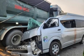 Hiện trường vụ tai nạn giao thông làm 4 người chết, 6 người bị thương trên cao tốc Mai Sơn-Quốc lộ 45 sáng 14/1. (Ảnh: Công an tỉnh Thanh Hóa cung cấp) 