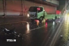 Hiện trường vụ tai nạn. (Ảnh: TTXVN phát)