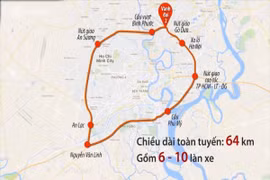 Sơ đồ đường Vành đai 2 Thành phố Hồ Chí Minh. (Ảnh: Báo Đại biểu Nhân dân)