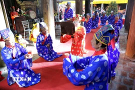 Lễ khai chỉ tại Lễ hội chùa Keo mùa Xuân năm Bính Ngọ 2026. (Ảnh: Thế Duyệt/TTXVN)