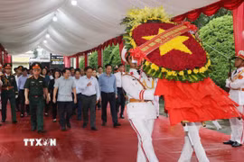 Tỉnh Lai Châu khánh thành Dự án sửa chữa, cải tạo, nâng cấp công trình Nghĩa trang Liệt sỹ tỉnh Lai Châu. (Ảnh: Nguyễn Oanh/TTXVN)