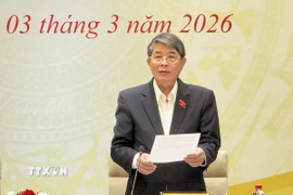 Phó Chủ tịch Quốc hội Nguyễn Đức Hải phát biểu khai mạc phiên họp. (Ảnh: Hải Ngọc/TTXVN)