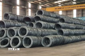 Sản phẩm thép xây dựng của Công ty Cổ phần thép Việt Đức mới xuất xưởng. (Ảnh: Nguyễn Trọng Lịch/TTXVN) 