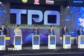 Các đại biểu thực hiện nghi thức khai mạc Đại hội đồng TPO lần thứ 12. (Ảnh: Hữu Duyên/TTXVN).