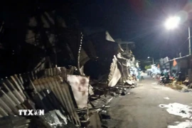 Hiện trường vụ cháy. (Ảnh: TTXVN phát)