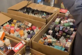 Tang vật do cơ quan công an thu giữ. (Ảnh: TTXVN phát)