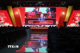 Quang cảnh lễ kỷ niệm 96 năm Ngày thành lập Đảng Cộng sản Việt Nam. (Ảnh: Trần Lê Lâm/TTXVN)
