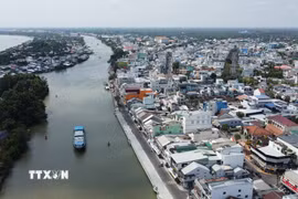 Một góc đô thị Sa Đéc (Đồng Tháp). (Ảnh: Nhựt An/TTXVN)
