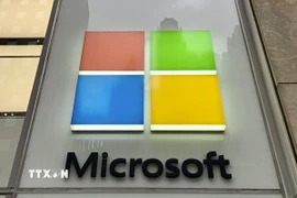 Biểu tượng Microsoft tại New York, Mỹ. (Ảnh: Kyodo/TTXVN) 