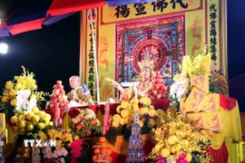 Nghi lễ cầu an Lễ hội mùa Thu Côn Sơn-Kiếp Bạc năm 2025. (Ảnh: Mạnh Tú/TTXVN)