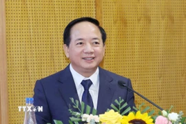 Đồng chí Trịnh Văn Quyết, Bí thư Trung ương Đảng, Trưởng Ban Tuyên giáo và Dân vận Trung ương phát biểu kết luận hội nghị. (Ảnh: Phương Hoa/TTXVN)