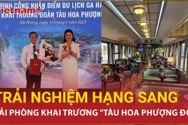 Ga Hải Phòng trở thành điểm du lịch với đoàn tàu hạng sang "Hoa Phượng Đỏ"