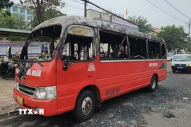 Hiện trường vụ cháy. (Ảnh: Đậu Tất Thành/TTXVN)