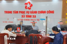 Trung tâm Phục vụ Hành chính công xã Bình Xa, Tuyên Quang. (Ảnh: Thanh Vân/TTXVN)
